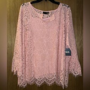 NWT, Beautiful pink lace blouse, XL